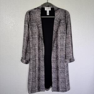 Joseph Ribkoff Jacket Womens 8 Snake Animal Print Open Front Cardigan Coatigan